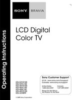 Sony KDL32XBR9 KDL40SL150 KDL40V5100 TV Operating Manual